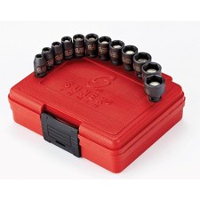 Magnetic Impact Socket Set Metric 12pc 1/4in Drive Sunex CrMo Steel Case Etched