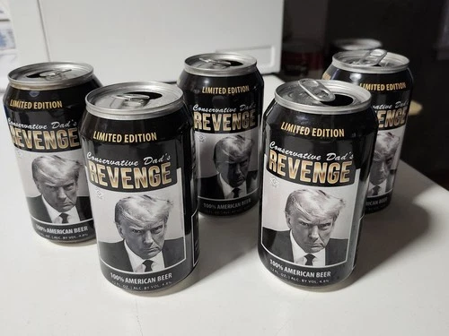 5 President Donald Trump Empty Beer Cans Conservative Dad's Revenge Mug Shot