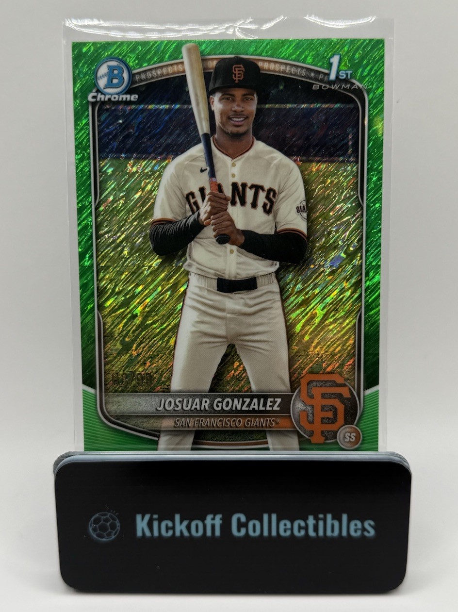 2025 Bowman Chrome - Prospects Josuar Gonzalez #BCP-153 Green Shimmer /99 RC