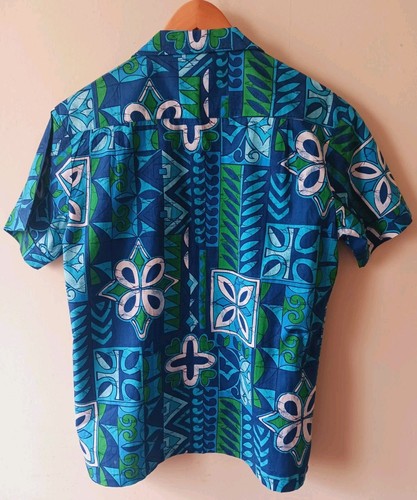 Kennington Ltd California Mens Hawaiian Shirt Medium Tribal Tile Tapa Print - Picture 11 of 18