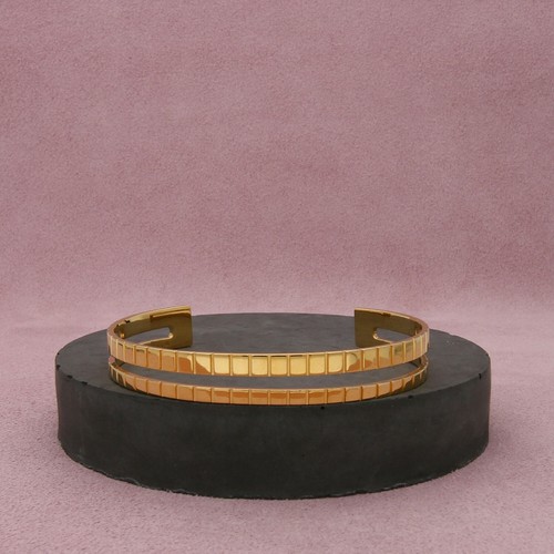 ivi los angeles sterling silver 18k gold plate slot cuff bracelet size 7.25in