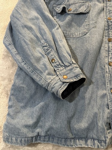 Vintage Faded Glory Hooded Trucker Jacket Men 3XL Denim Fleece Lined Work Chore Y2K - Bild 10 von 17