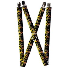  Suspenders - 1.0  - Flames Black/Yellow/Orange ACC NEW