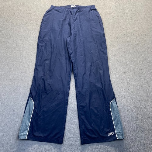 Pantalones Reebok DE COLECCIÓN Para Hombre Grandes Azul Forrados Cortavientos Pista Cremallera Y2K, Pierna Ancha - Imagen 14 de 14