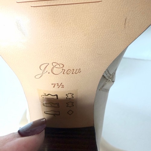 J Crew Sadie stacked-heel ankle boots DARK BEECHWOOD size 7.5 New without box - Picture 7 of 8