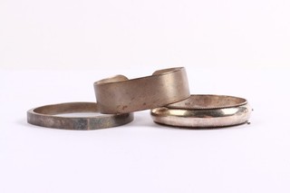 Rigid Hinged Clasp Cuff Bracelet 925 Sterling Silver Bangle Lot 75.64g x 3