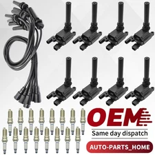 UF378 Ignition Coil + Spark Plug + Wire Set For Dodge Ram 1500 2500 3500 5.7L V8
