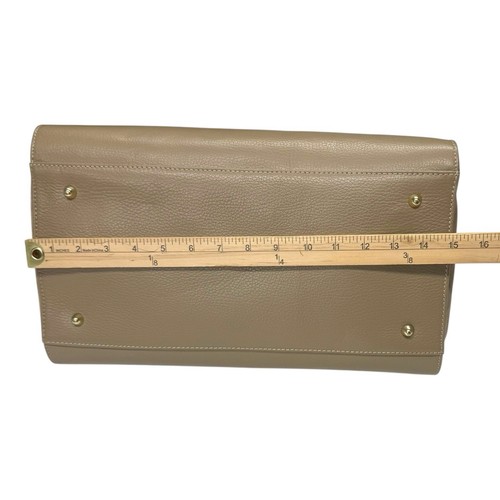 Anna Paola Leather & Suede Taupe Handbag Purse Detachable Crossbody Strap Italy - Picture 12 of 13