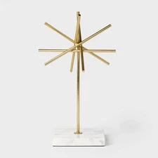 Tall Brass & Marble Decor Metal Starburst Star Object Threshold w/ Studio McGee