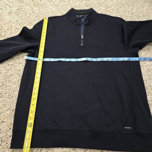 HUGO BOSS Half 1/4 Zip Mock-Neck Long Sleeve Pullover XL Navy Blue - Picture 4 of 5