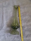 Fenton Style Hobnail Green Swung Glass Bud Vase Vintage