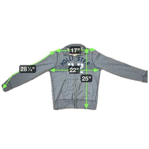 VTG Hollister Mens Thick Full Zip Sweater L Graphic Preppy Logo Y2K Distressed - Picture 6 of 6
