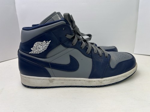 Nike Air Jordan 1 Mid Retro 2012 Georgetown 554724-006 Yankees talla 11,5 ¡Sin caja! - Imagen 3 de 15