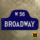 New York Manhattan Broadway West 56th Street humpback road sign 22x12