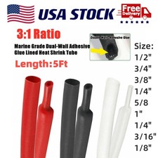 5FT Black/Red/Clear Dual-Wall 3:1 Heat Shrink Tube Adhesive Glue Lined Wire Kit