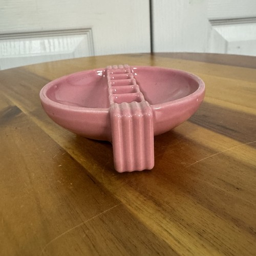 Art Deco Depression Ashtray Snuf A Rette Pink Vintage 1930s USED - Picture 3 of 8