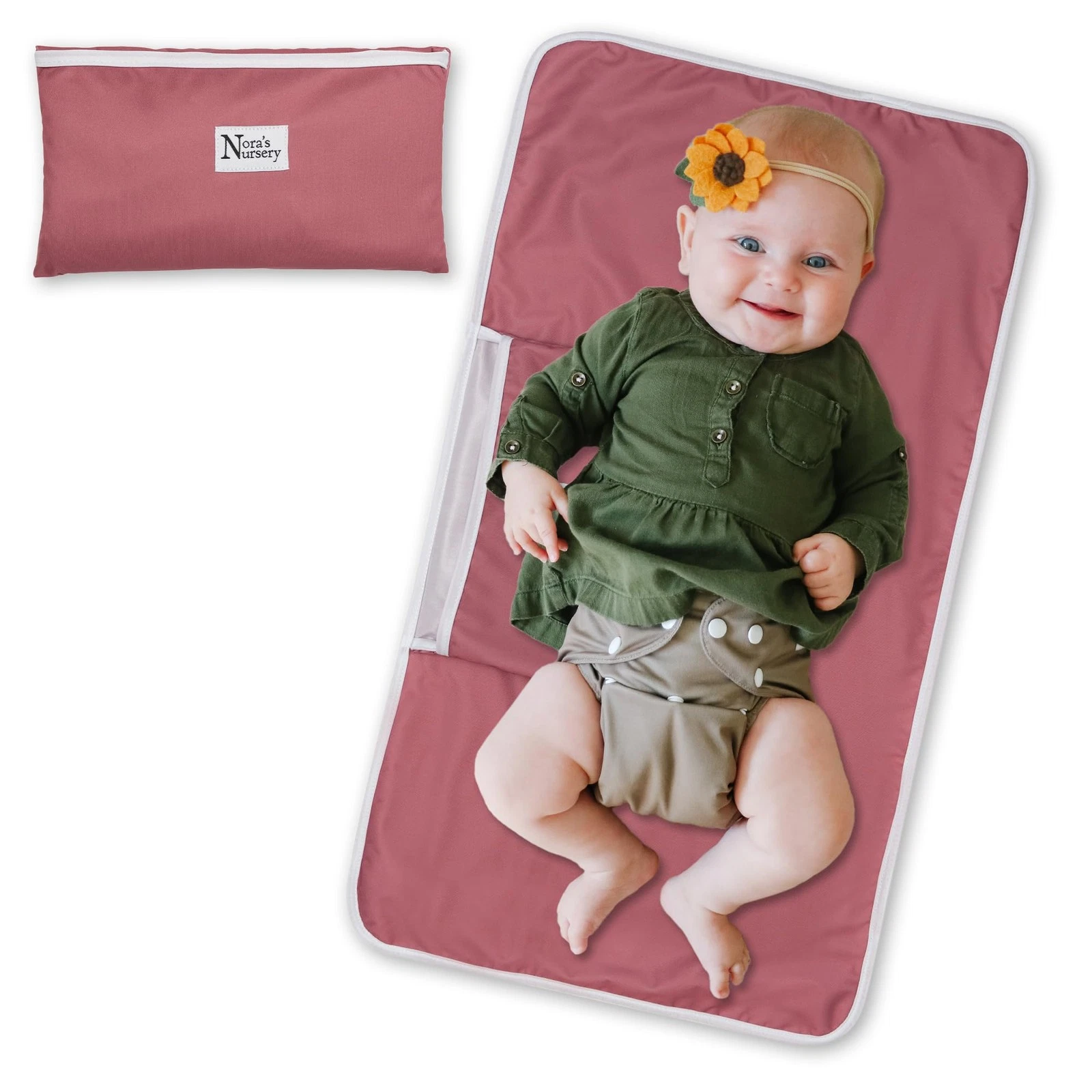 Nora’s Nursery Portable Baby Diaper Changing Pad - Waterproof Foldable Changi...