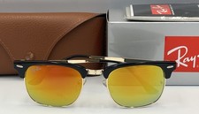 RAY-BAN RB3016 Clubmaster Sunglasses Tortoise Frame/ Black  Green / Gold Lens