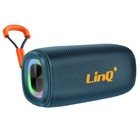 LinQ Altavoz Bluetooth 8W Portátil Impermeable IPX6 con LED Multicolor, Azul