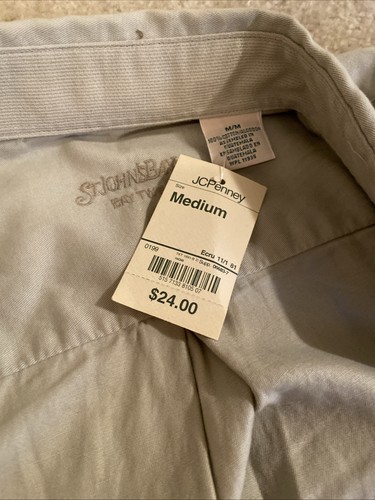 Neu mit Etikett St Johns Bay Twillhemd Herren Kurzarm Knopfleiste 100 % Baumwolle Größe M - Bild 4 von 5