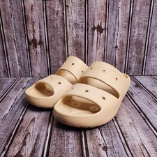 Men's Crocs Classic V2 Slides Sandals All Comfort Water Shoes Tan Size 10