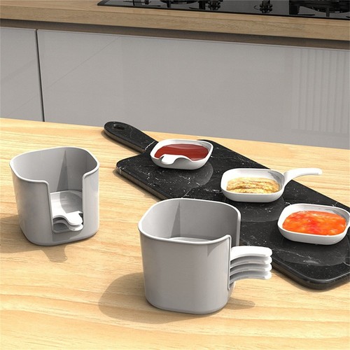 Portable Plastic Dipping Bowl Set with Handles and Storage Rack 6 Pack - Picture 16 of 22
