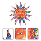 1Pc Decorative Sun Shaped Craft Household Wall Hanging Ornament Garden Artware