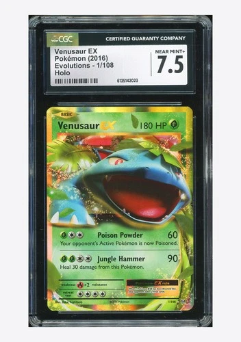 Pokemon CGC 7.5 Venusaur EX Ultra Rare 2016 1/108 Evolutions English