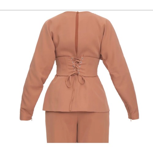 Blazer corsetto Andrea Iyamah Dust Gia S Blzr' manica lunga scollo a V nuovo con etichette - Foto 5 di 11