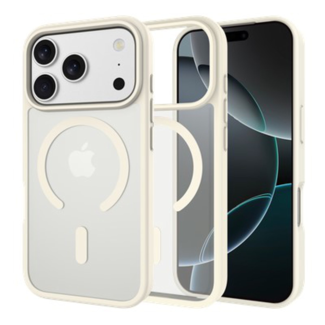 Coque anti-rayures iPhone 17 Pro ArmorElite Military ivoire évitant la casse de l'écran