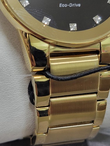 CITIZEN HERREN ECO-DRIVE $450 11 DIAMANTEN GOLD SS UHR, SCHWARZES ZIFFERBLATT AU1062-56G* - Bild 12 von 14