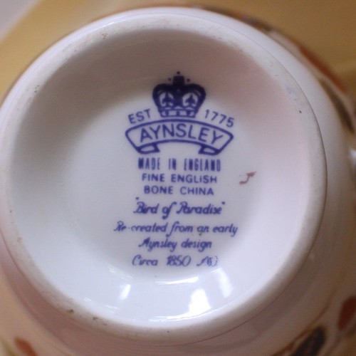 Aynsley Bone China Tasse & Untertasse Set "Paradiesvogel" England WIE GEFUNDEN - Bild 3 von 4