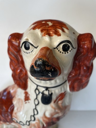 Vtg Staffordshire King Charles Spaniel Mantle Dog Figurine England 12.5” Russet - Picture 2 of 23