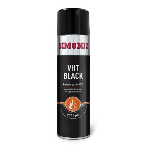 SIMVHT20D VHT Black 500ml x6 Aerosol High Temperature Paint Spray Can By Simoniz - Picture 1 of 6