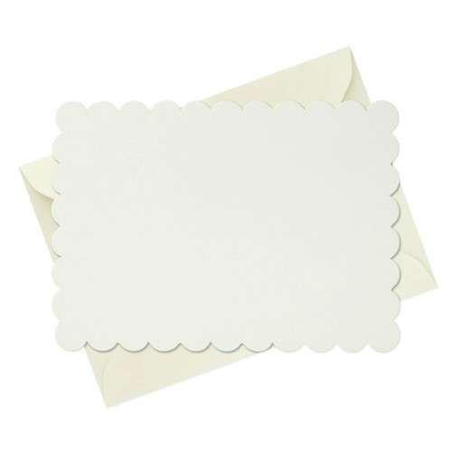 Hallmark Blank Flat Note Cards, Scalloped Ivory, 24 ct.