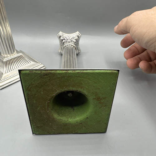 Paar Silber korinthische Säule Kerzenständer Kerzenhalter 8" hoch - Bild 5 von 11