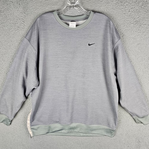 Nike Sweatshirt Womens Large Therma-Fit Long Sleeve Side Zip Logo DD6152-073 - Picture 1 of 10