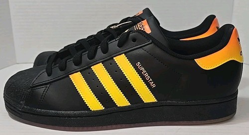 Size 11 Adidas Originals Superstar 2 Core Black Crew Yellow JQ4727 - Picture 6 of 12
