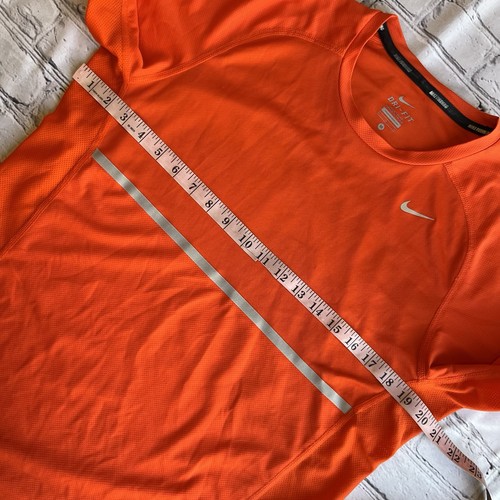 Nike Dri Fit Medium Mens Technical Tshirt Running Athletic Orange Short Sleeve - Picture 10 of 14