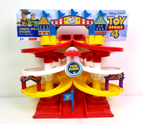 Fisher Price Disney Pixar Toy Story 4 Carnival Spiral Speedway Race n Chase Toy