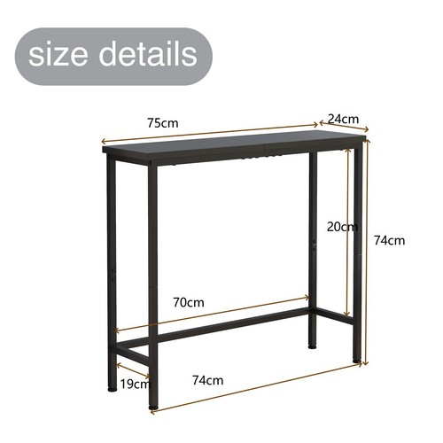 Narrow Console Table Slim Sofa Table with Drawers Storage Shelf Hallway Entryway - Picture 8 of 30