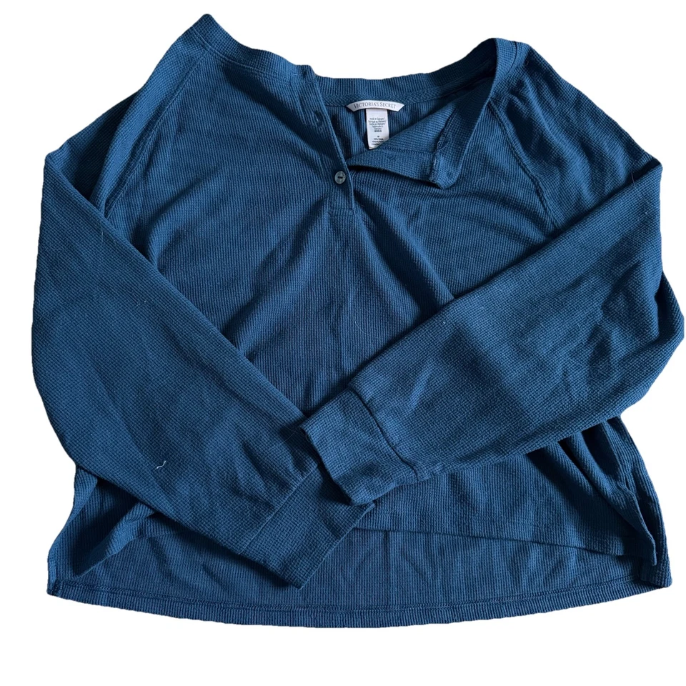 Conjunto lounge térmico Victorias Secret waffle azul descontinuado tamanho médio - Imagem 4 de 4