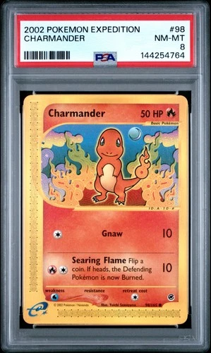 2002 POKEMON EXPEDITION #98 CHARMANDER PSA 8