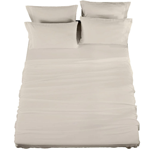 3 Piece Sheet Set, Microfiber, Beige, Twin Sheet Set