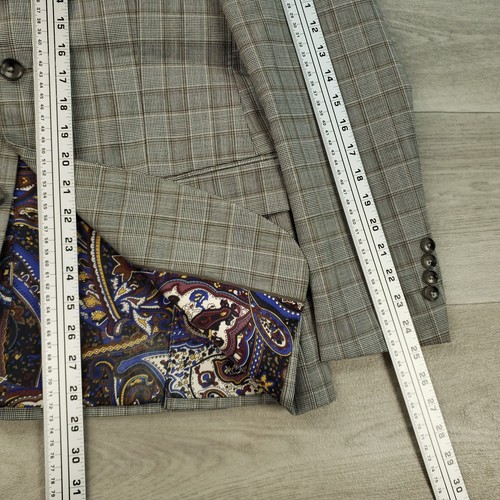 Tallia Sport Coat Men 38R Slim Plaid Two Button Double Vented Wool Blend Blazer - Picture 14 of 15