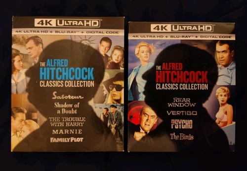 Alfred Hitchcock 9 Movie 4k Blu-ray Lot (Like New), No Digital- READ