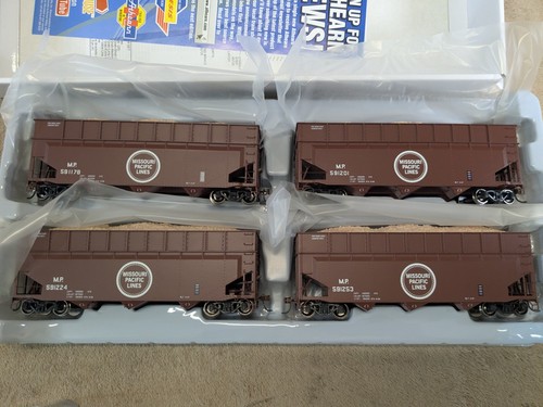 Athearn HO Scale MP Missouri Pacific 40' Wood Chip Hopper Car Set mit Ladung - Bild 10 von 20