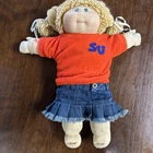 Syracuse University SU Orange Cabbage Patch Girl Doll Green Eyes Blonde Hair VTG