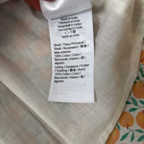 Crewcuts gesmoktes Rüschen Stufen Kleid Mädchen 8 Pfirsich Orange Zitrus Print (gefüttert) - Bild 6 von 10
