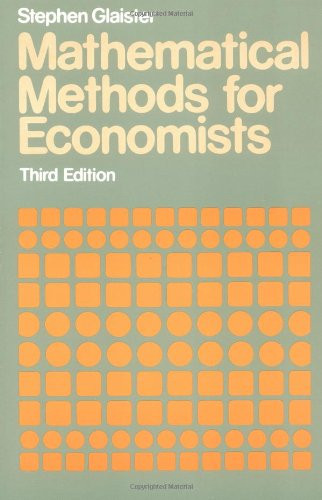 Mathematical Methods for Economists by Glaister, Stephen Paperback Book The - Picture 1 of 2
